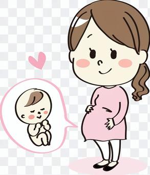 Pregnant woman Baby on the stomach Pregnant woman Baby on the stomach