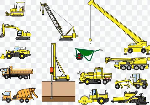 Set of illustration of construction machine Set of illustration of construction machine