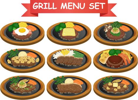 Grill menu set Grill menu set