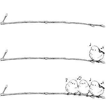 Decorative ruler (small bird) monochrome Decorative ruler (small bird) monochrome