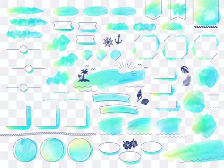 Watercolor layout_tropical beach Watercolor layout_tropical beach