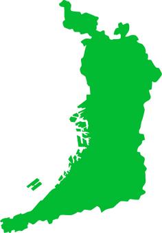 Osaka Prefecture _ silhouette _ green Osaka Prefecture _ silhouette _ green