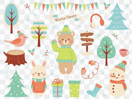Winter forest animals Winter forest animals