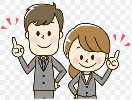 Male and female employee of a suit 2-4-2 points Male and female employee of a suit 2-4-2 points
