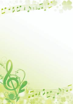 Fresh green clover spring music frame Fresh green clover spring music frame