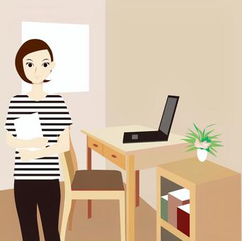 女性的房间在家工作 女性的房间在家工作