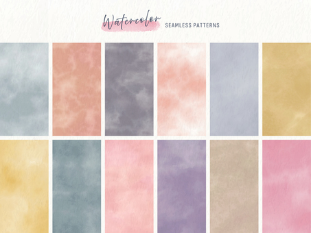 Watercolor style seamless pattern background set Watercolor style seamless pattern background set
