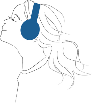 Girl listening to music with headphones Girl listening to music with headphones