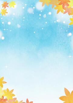 Watercolor illustration 09 (maple blue sky background vertical) Watercolor illustration 09 (maple blue sky background vertical)