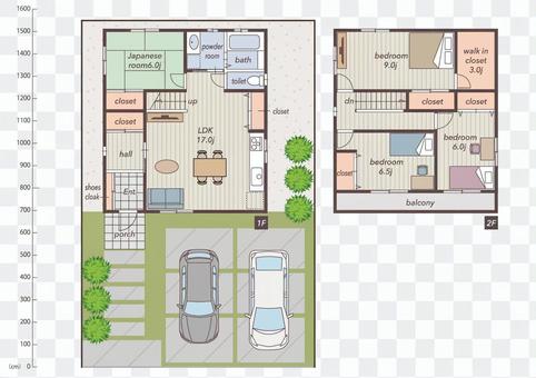 For exterior composition and floor plan (color change) / material For exterior composition and floor plan (color change) / material