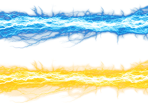 Electric shock transmission effect yellow blue set Electric shock transmission effect yellow blue set