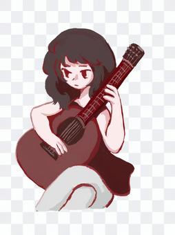 The person who plays the guitar The person who plays the guitar