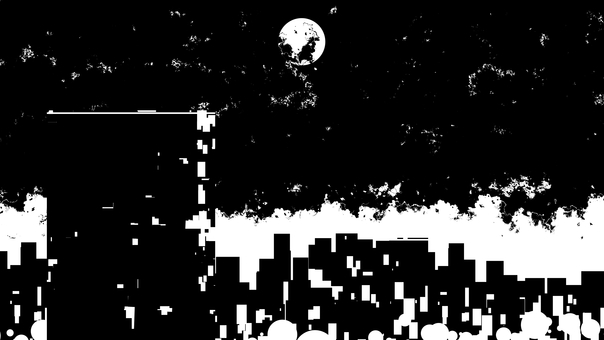 City and moon silhouette, white background, transparent background City and moon silhouette, white background, transparent background