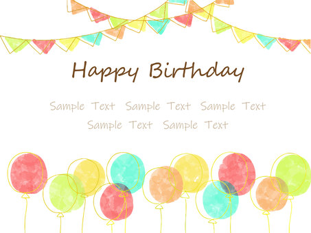 Balloons and garland background birthday card Balloons and garland background birthday card