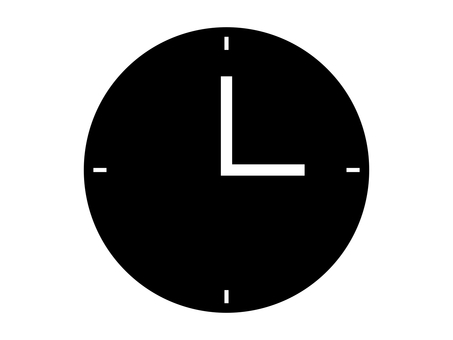 Simple clock icon: Black: 4 scales Simple clock icon: Black: 4 scales