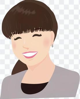 A woman with a smile A woman with a smile