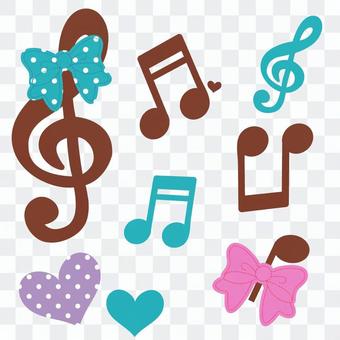 Musical note and ribbon Musical note and ribbon