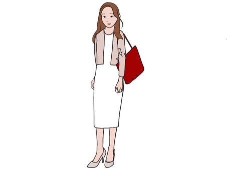 Young woman with a red bag Young woman with a red bag