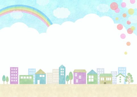 Decorative material 103 Town background Decorative material 103 Town background