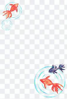 Simple watercolor of goldfish (postcard ratio) Simple watercolor of goldfish (postcard ratio)