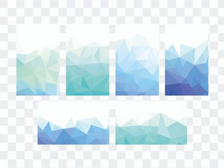 Business card size blue polygon pattern frame card Business card size blue polygon pattern frame card
