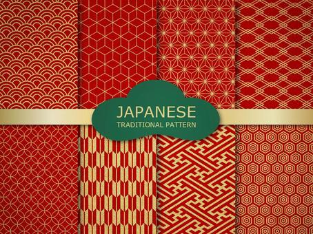 Japanese pattern seamless pattern (vermilion) Japanese pattern seamless pattern (vermilion)