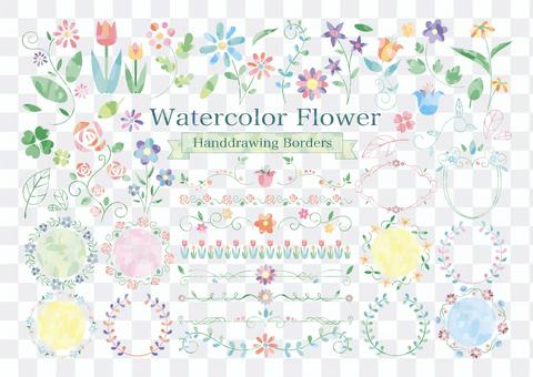 Flower SET which seems to be watercolor SET Flower SET which seems to be watercolor SET
