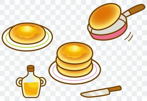 Hot cake and maple syrup Hot cake and maple syrup