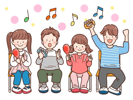 Children playing with musical instruments Children playing with musical instruments