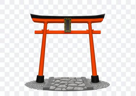 Artificial illustration-red torii Artificial illustration-red torii