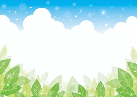 Green leaves and blue sky background 01 Green leaves and blue sky background 01