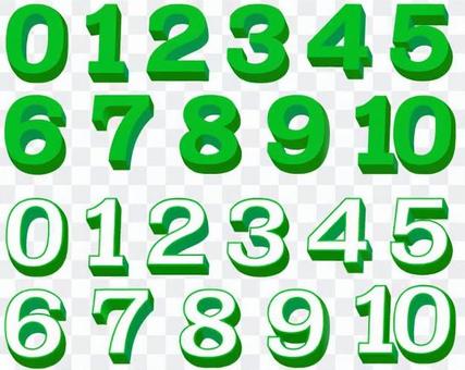 Three-dimensional figure · green Three-dimensional figure · green