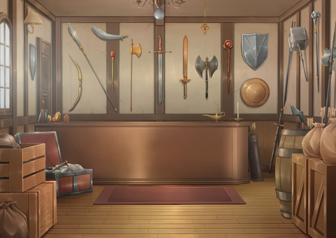 Weapon shop background illustration Weapon shop background illustration