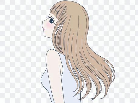 Long hair (brown hair, no gloss) Long hair (brown hair, no gloss)