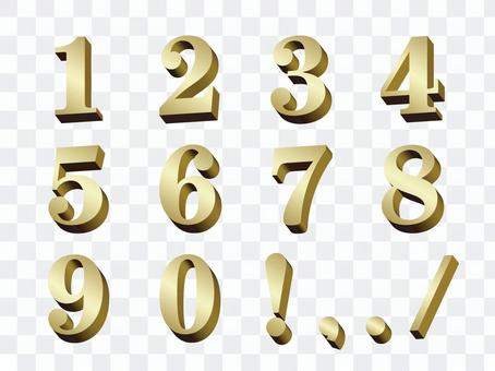 Three-dimensional figure gold 3 Three-dimensional figure gold 3