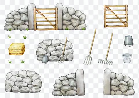 Fence door set illustration Fence door set illustration