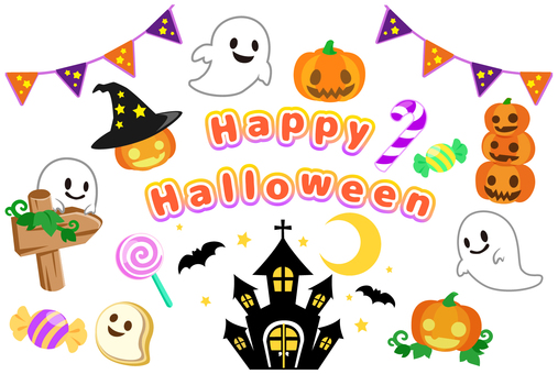 Halloween illustration icon set Halloween illustration icon set