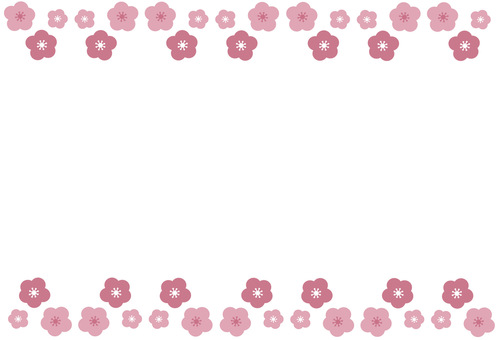 Frame / frame like plums and cherry blossoms in full bloom Frame / frame like plums and cherry blossoms in full bloom