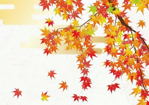 Japanese paper background _ autumn leaves Japanese paper background _ autumn leaves