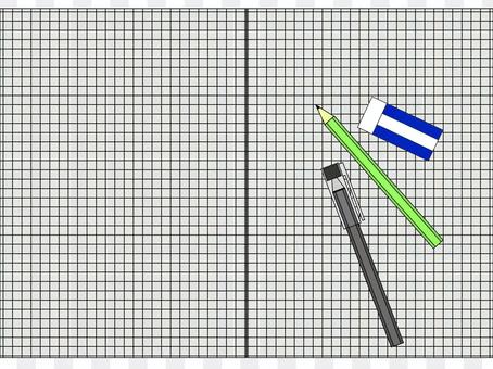 Cut writing instrument and gradient paper spreading Cut writing instrument and gradient paper spreading