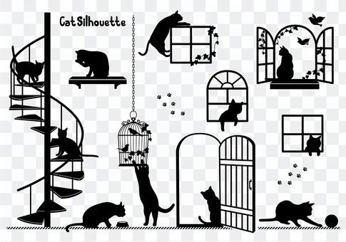 Cat silhouette wall sticker Cat silhouette wall sticker