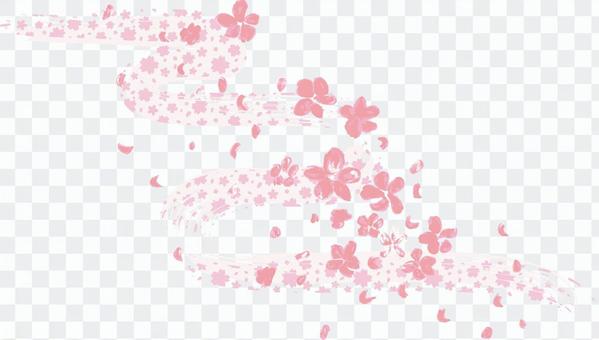 Sakura flower spring pattern pink wave cherry blossom decoration watercolor hand-painted material Sakura flower spring pattern pink wave cherry blossom decoration watercolor hand-painted material