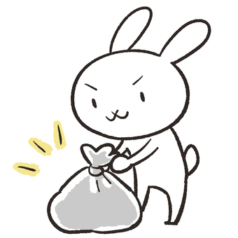 Rabbit that puts out trash Rabbit that puts out trash