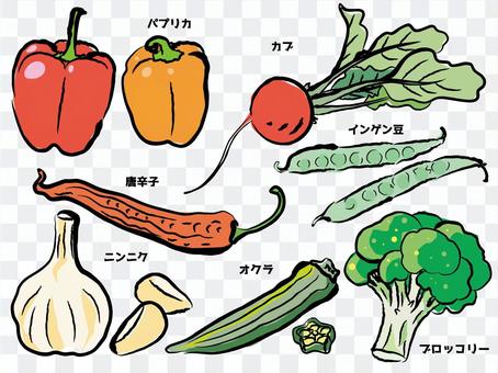Sumi-e style _ Japanese style chili pepper paprika garlic Sumi-e style _ Japanese style chili pepper paprika garlic