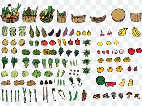 Assorted vegetables and fruits Assorted vegetables and fruits