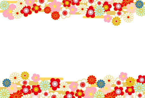 New Year's card format-Japanese pattern frame frame New Year's card format-Japanese pattern frame frame