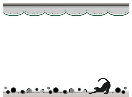 Print-style retro black cat frame decorative ruled line Print-style retro black cat frame decorative ruled line