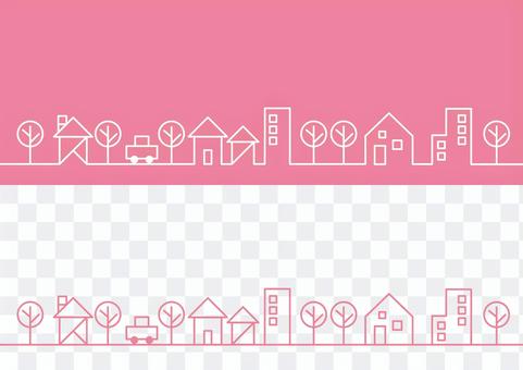 Town Parallel Line Pink Spring Town Parallel Line Pink Spring