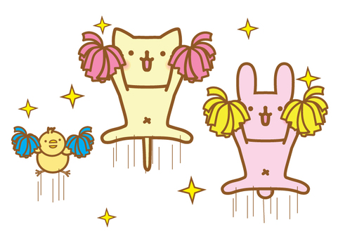Cheering bonbon jump Cheering bonbon jump