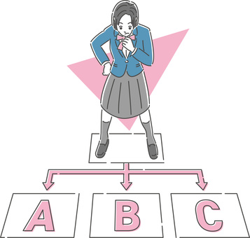Illustration of a female student thinking about her career Illustration of a female student thinking about her career